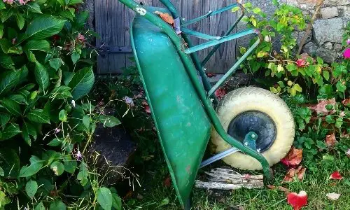 How to Store a Wheelbarrow - The easy way, turn it over. 
